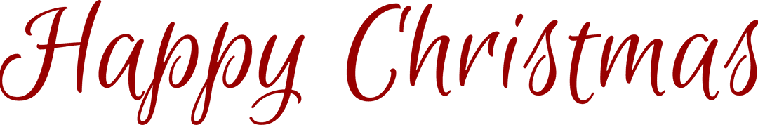 Festive Happy Christmas Text on Transparent Background Typography