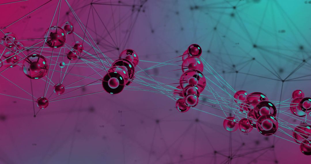 Abstract Network of Digital Data Nodes in Vivid Colors