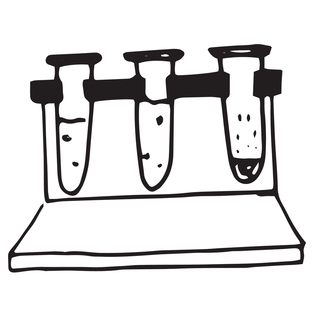 Transparent Hand-drawn Test Tubes on Stand Vector Illustration