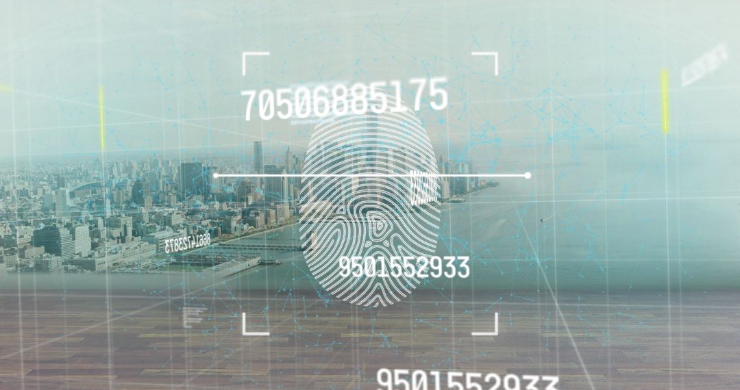 Fingerprint Biometrics and Data Overlaying Cityscape