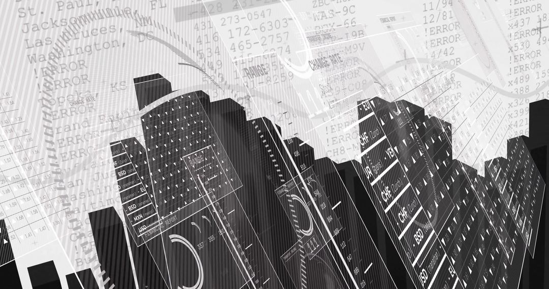 Futuristic Server Racks With Error Codes