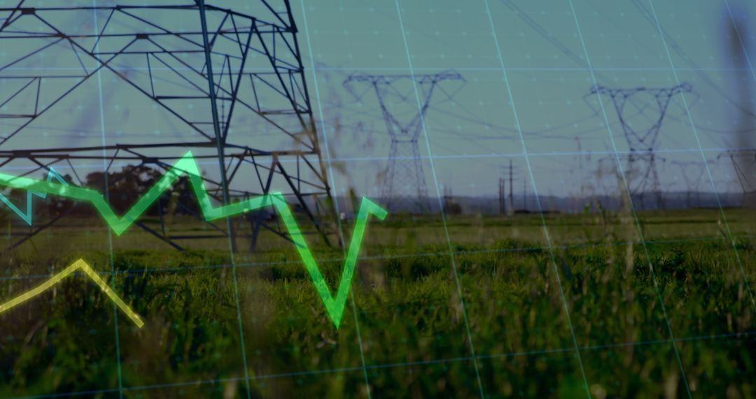 Digital Graph Overlay on Utility Power Lines in Countryside