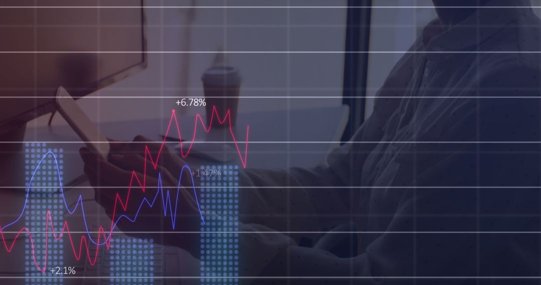 Analyzing Stock Market Data at Office Desk - Free Images, Stock Photos and Pictures on Pikwizard.com