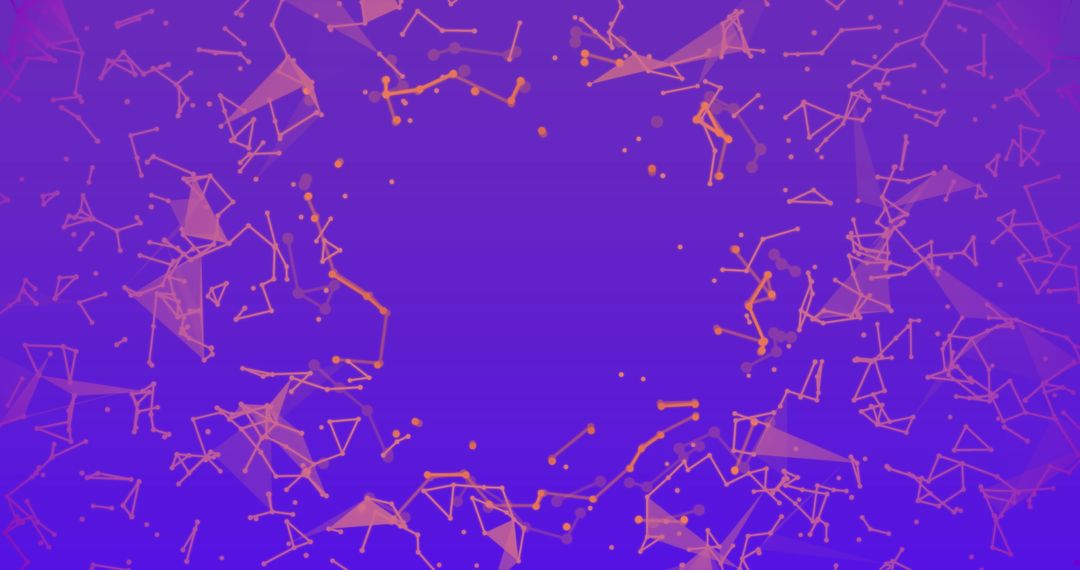 Futuristic Network of Lines and Dots on Purple Background
