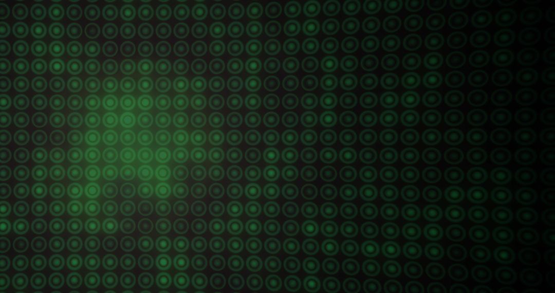 Green Circular Digital Pattern on Black Background