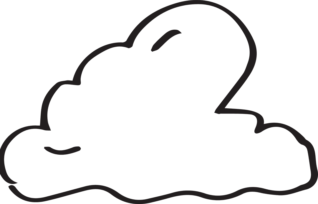 Digital Cloud Illustration with Transparent Background for Design Projects