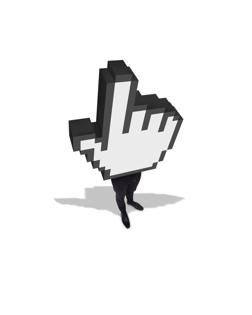 Pixelated Hand UI Icon with Legs on Transparent Background - Download Free Stock Images Pikwizard.com