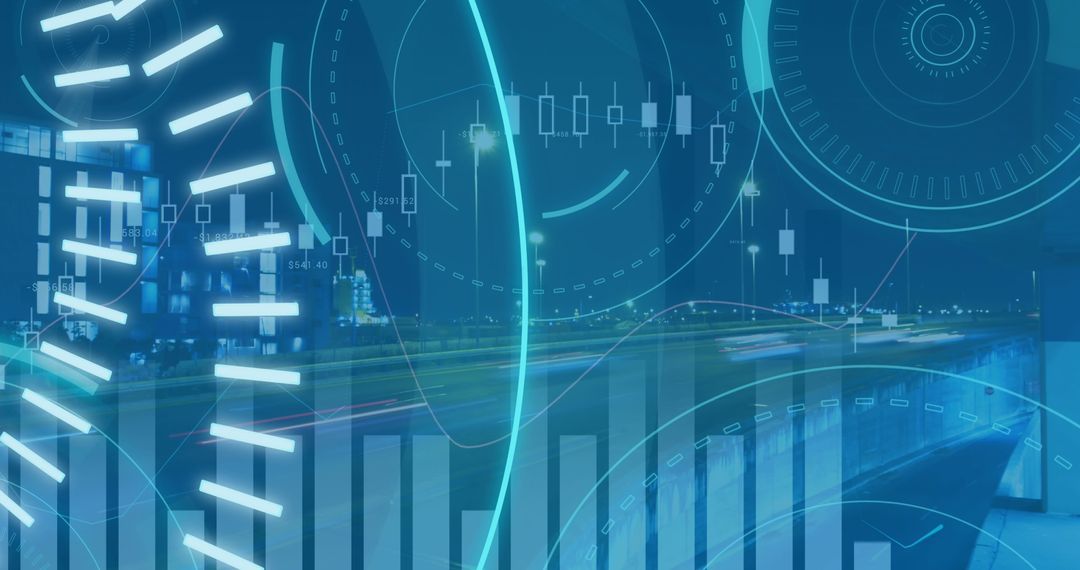 Abstract Digital Interface with Data Graphs