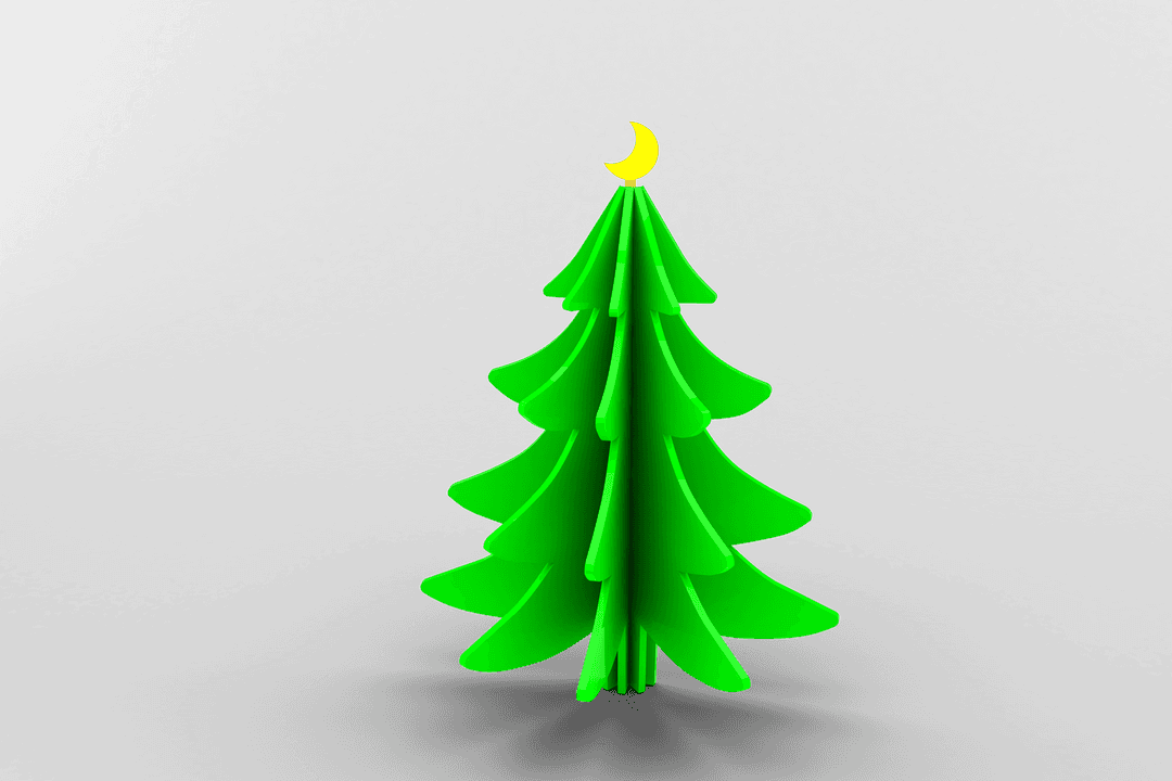 Digitally Rendered Christmas Tree PNG with Transparent Background