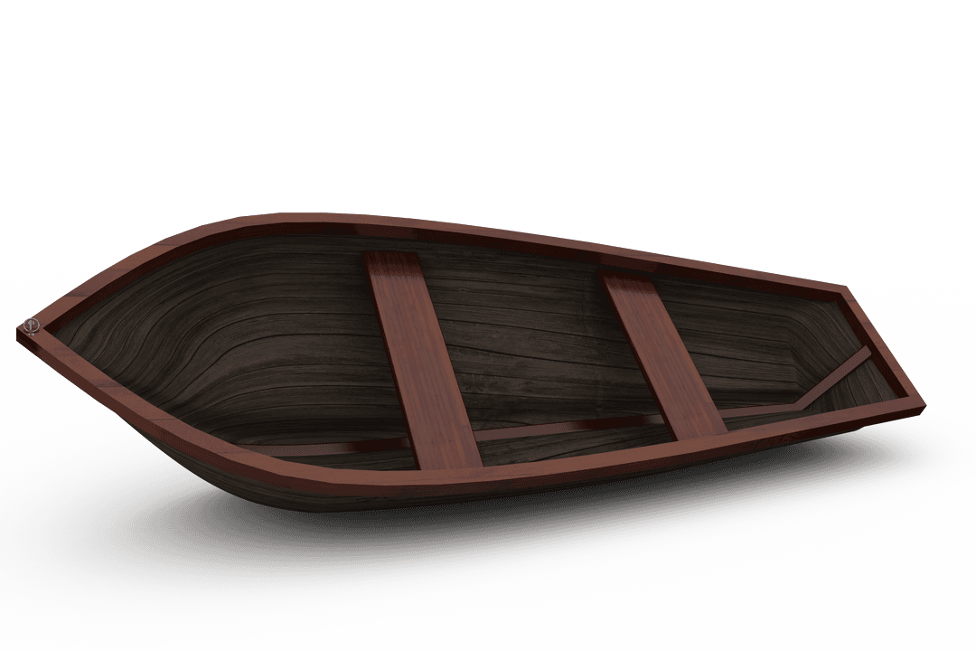 Rustic Wooden Boat Vector on Transparent Background