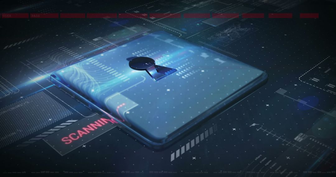 Digital Padlock Symbolizing Cybersecurity on Dark Interface