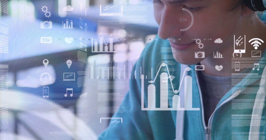 Smiling Student Engaged with Digital Learning and Technology Tools