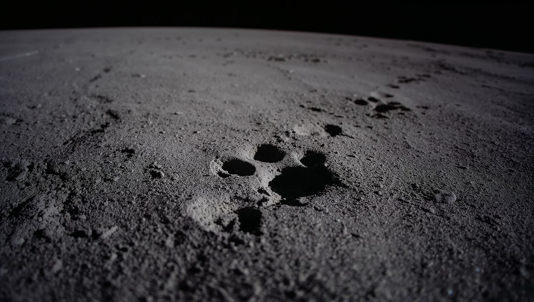 Casting Long Shadows: Cluster of Rounded Lunar Pits and Footprints on Dusty Horizon