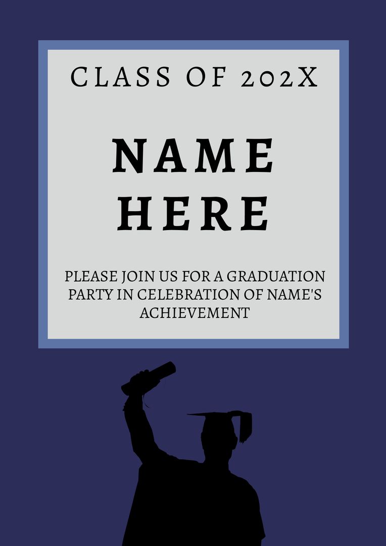 Graduation Celebration Template with Silhouette Design