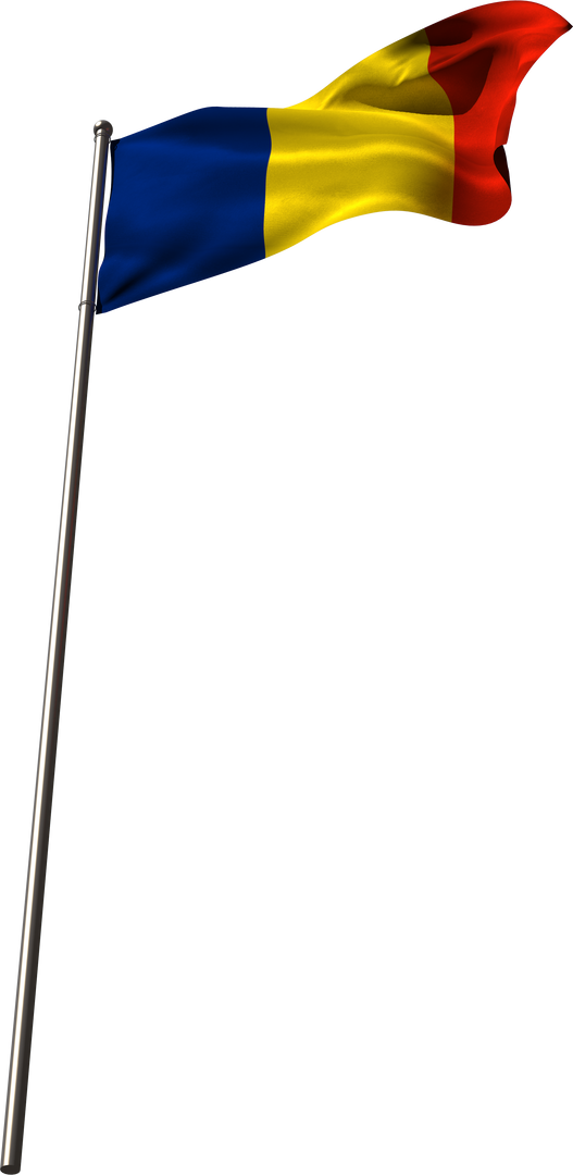 Transparent View of Romanian Flag Waving on Metal Flagpole - Download Free Stock Images Pikwizard.com