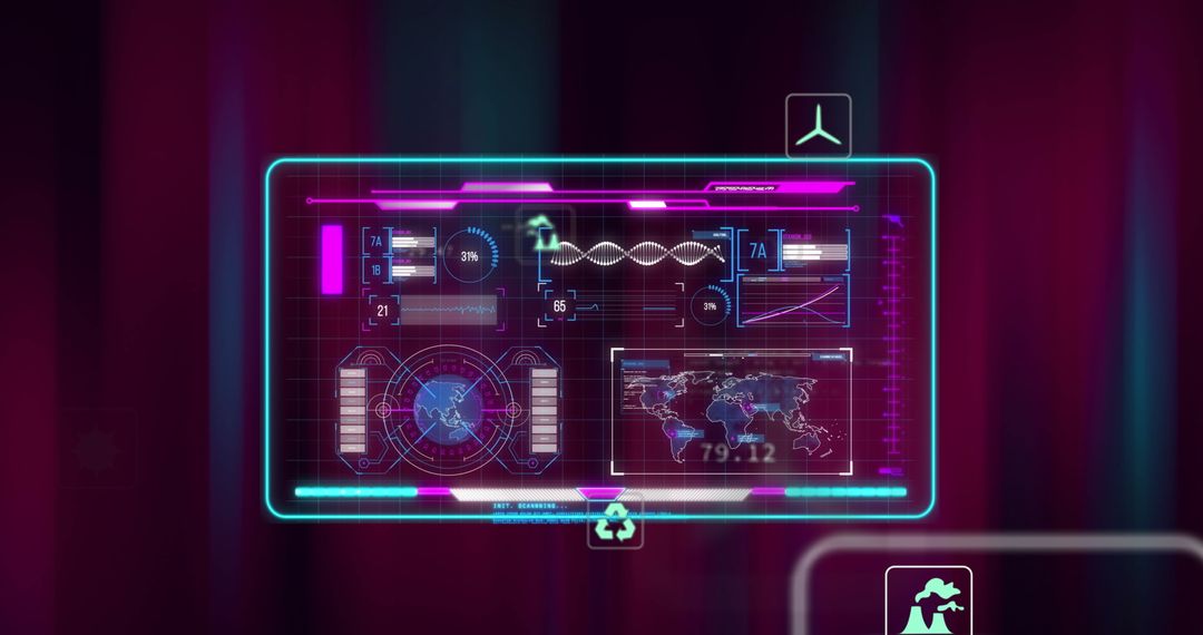 Futuristic Digital Interface with Global Data Connectivity