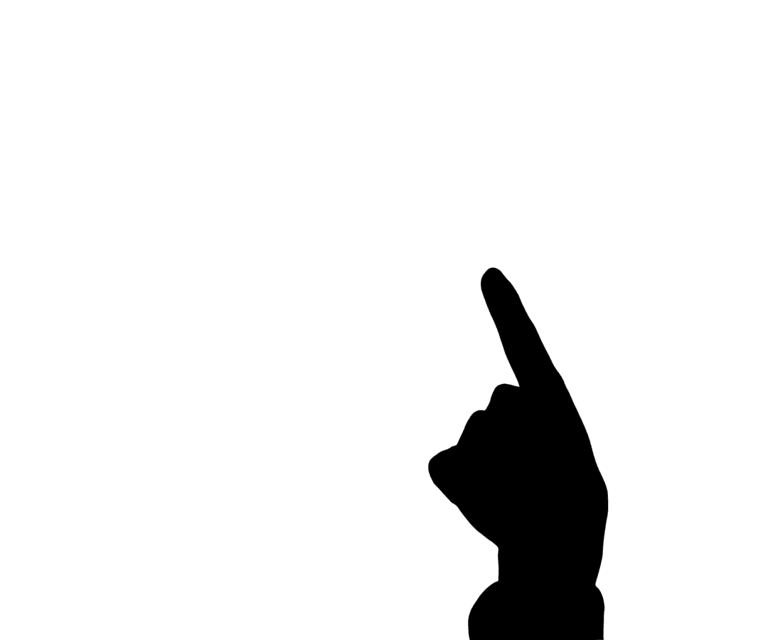 Vector PNG Silhouette of Pointing Hand on Transparent Background