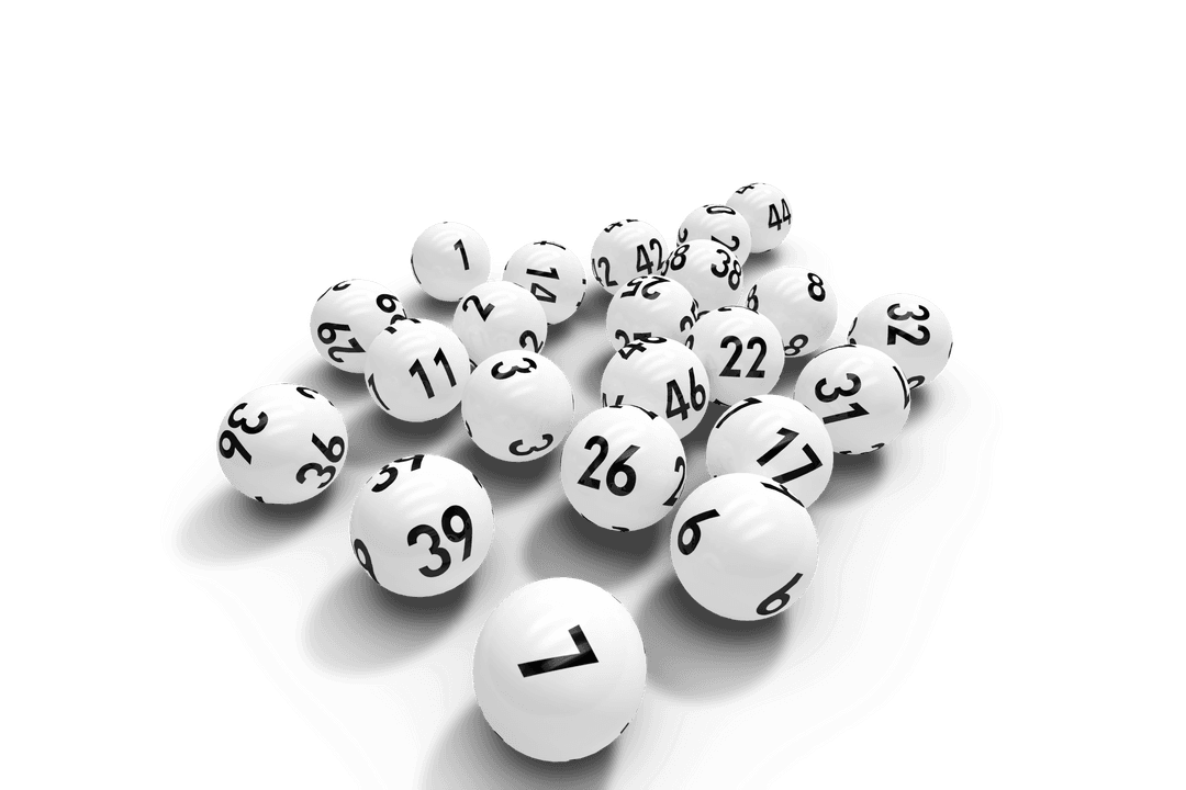 Transparent Lottery Balls Floating in Air on Black