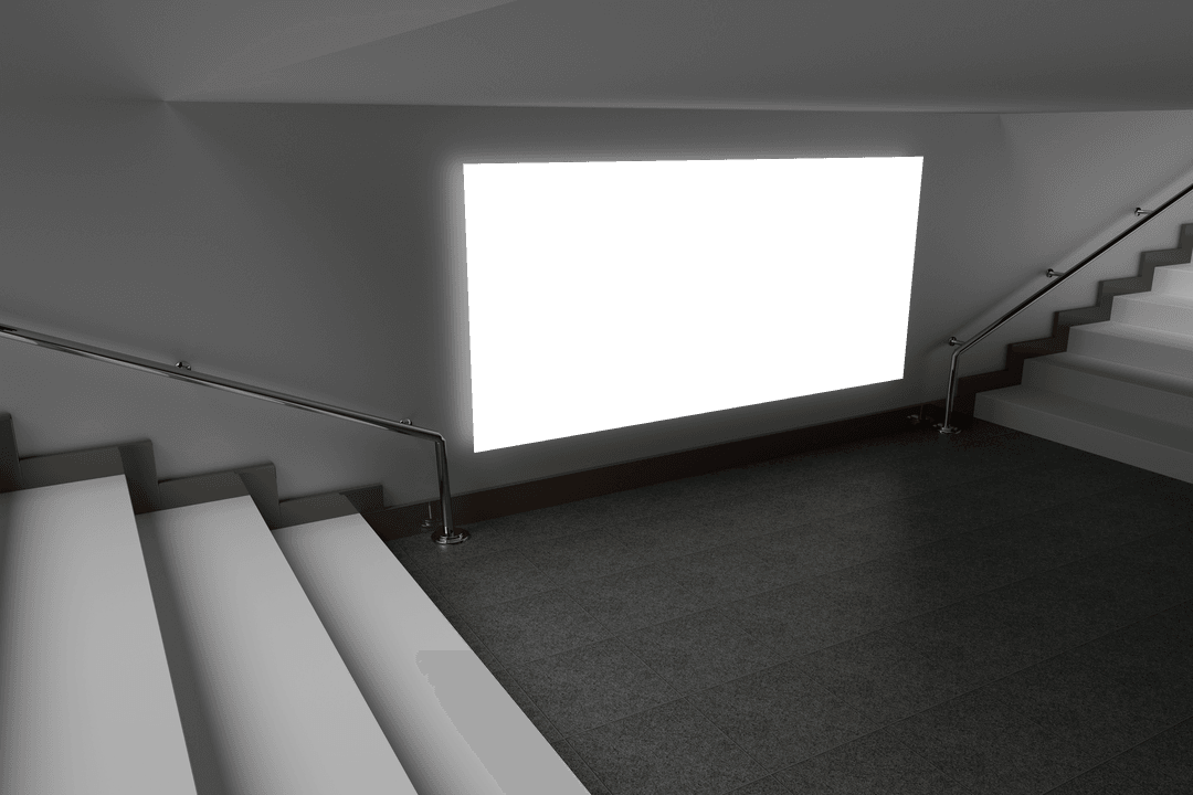 Indoor Transparent Staircase with Blank Copy Space