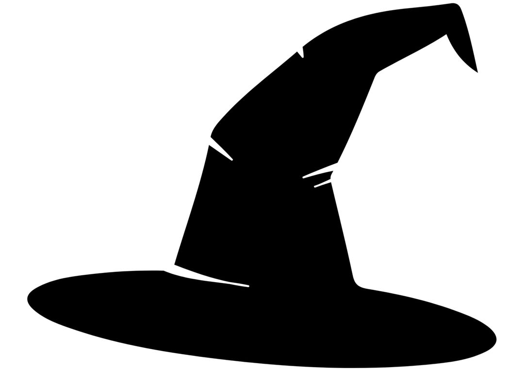 Silhouette of Witch Hat for Halloween and Fantasy Themes