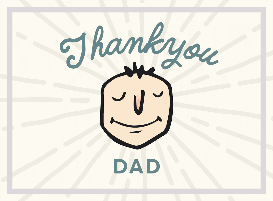 Whimsical Father's Day Greeting Card with Transparent Design