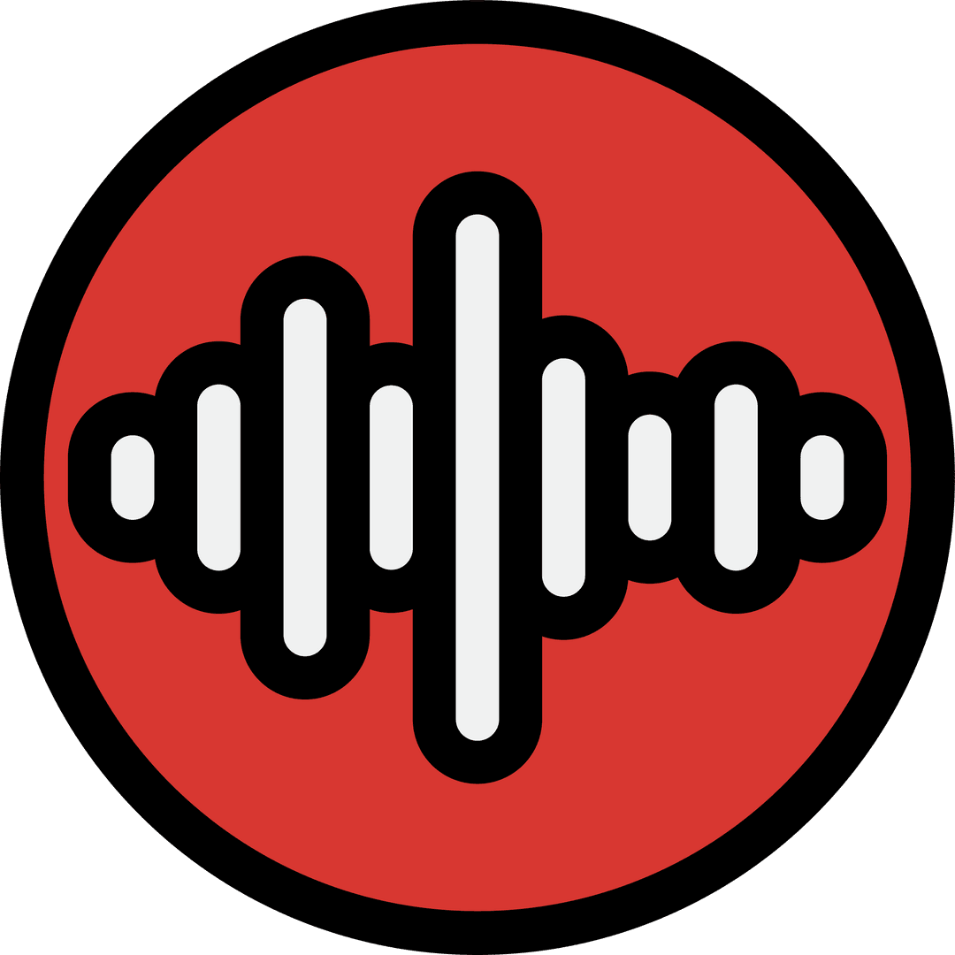 Stylized Audio Waveform Icon on Translucent Background