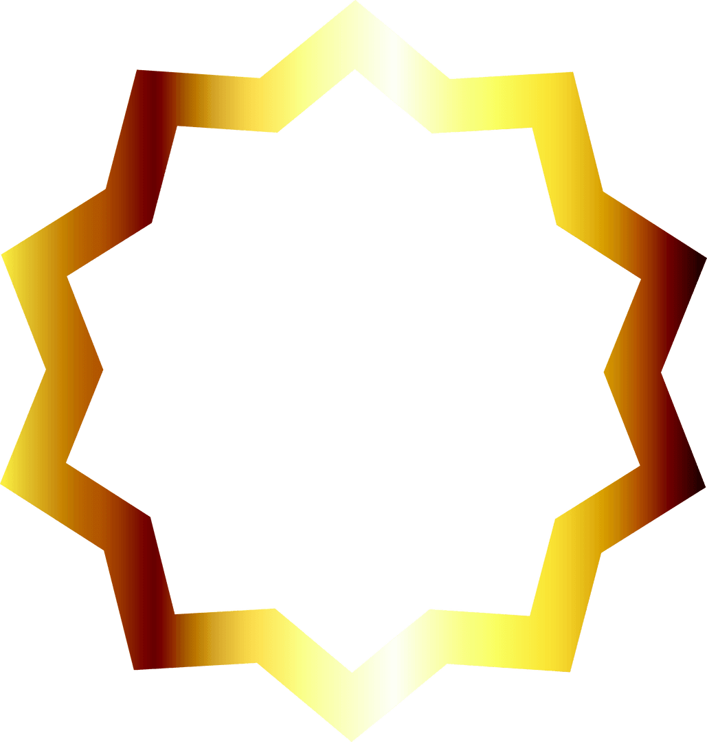 Transparent Decorative Star With Geometric Design and Metallic Gradient