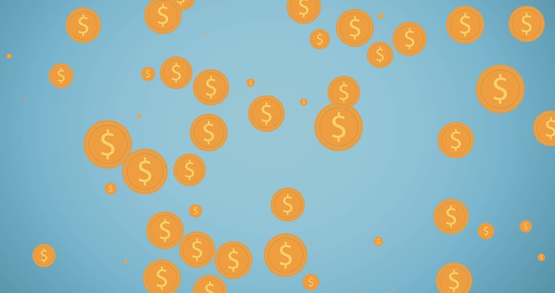Dollar Symbols with Dynamic Blue Background Representing Finances