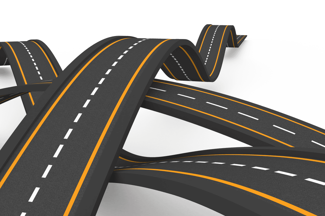 Twisting Spiral Road on Transparent Background Illustration