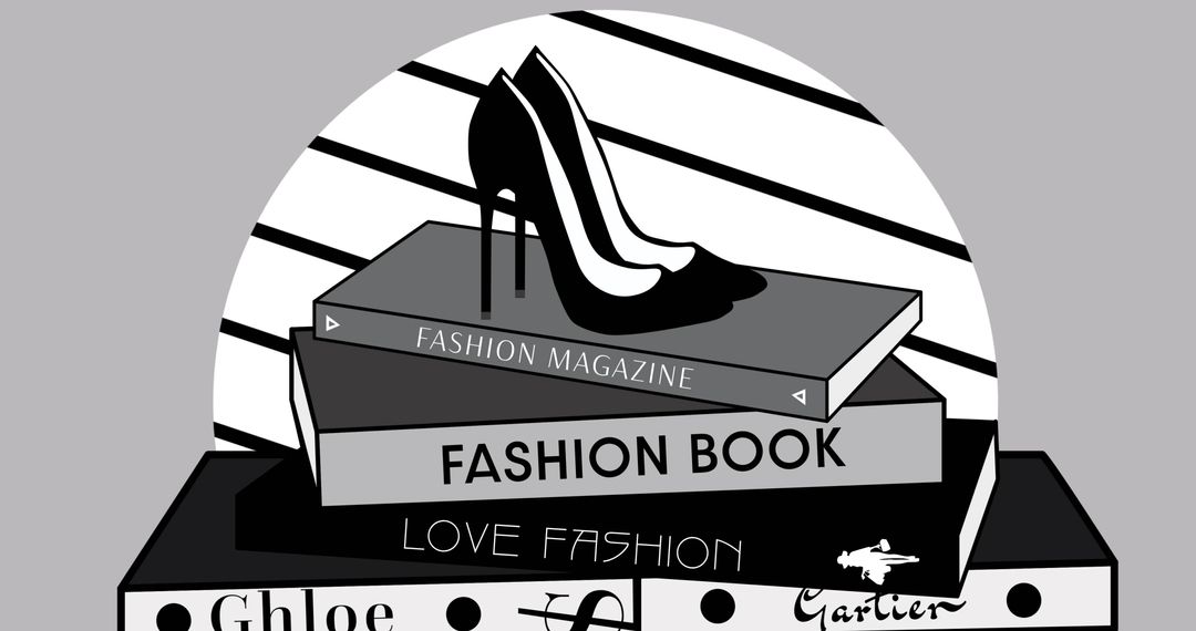Stylish Black and White Fashion Books and Accessories