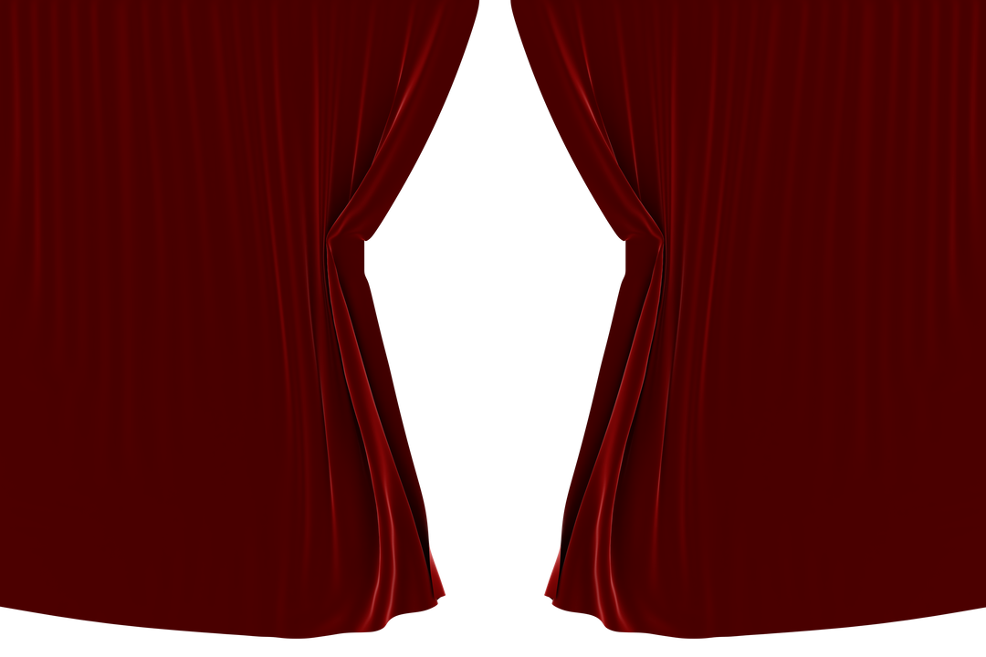 Close-Up of Red Open Curtains with Transparent Background - Download Free Stock Images Pikwizard.com