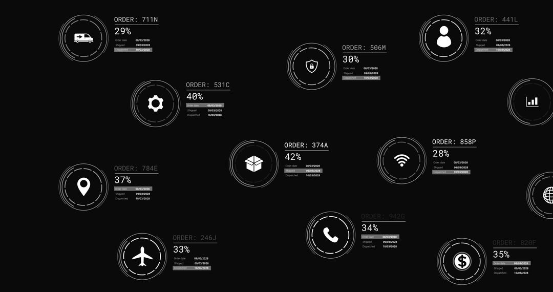 Data Processing Icons in Digital Interface