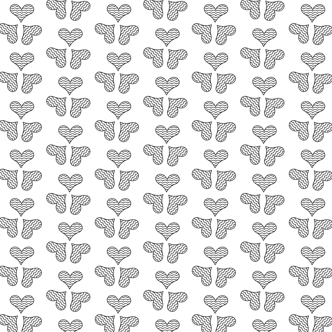 Repetitive heart pattern on transparent background
