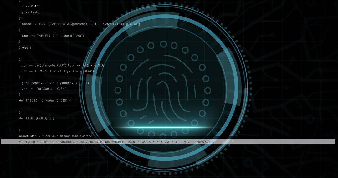 Futuristic Biometric Interface with Fingerprint and Code Projection