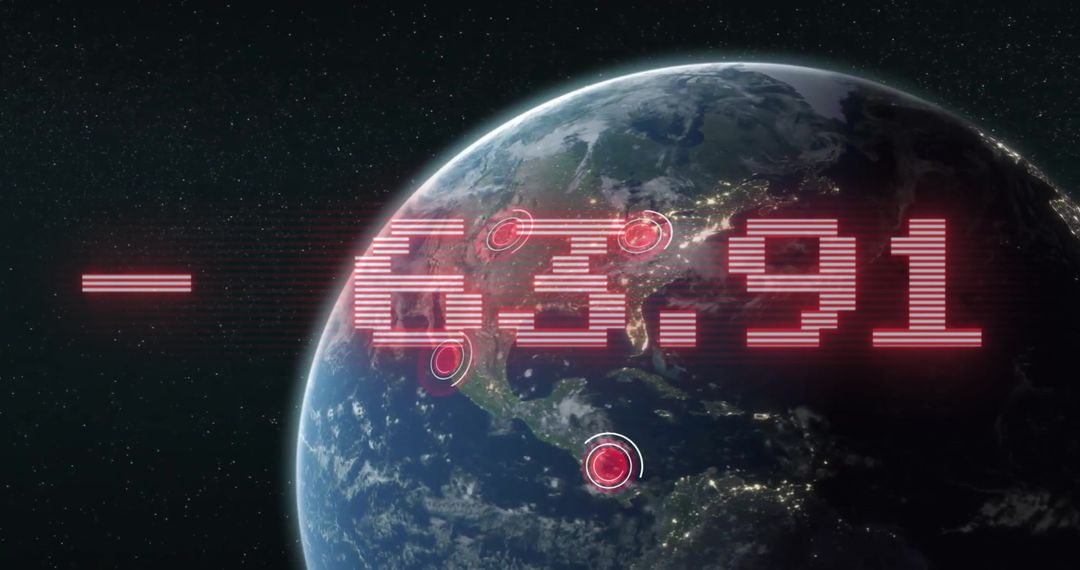 Data Overlaid on Earth Depicting Global Connections