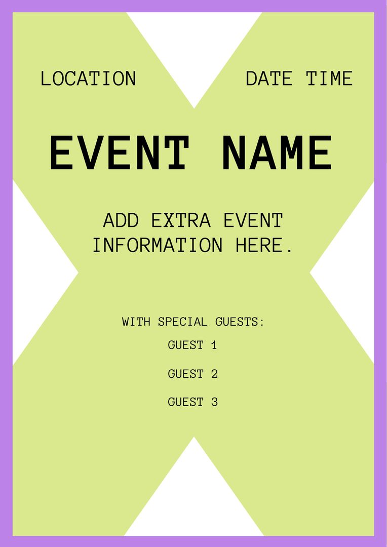 Vibrant Event Announcement Flyer with Bold Color Block Design