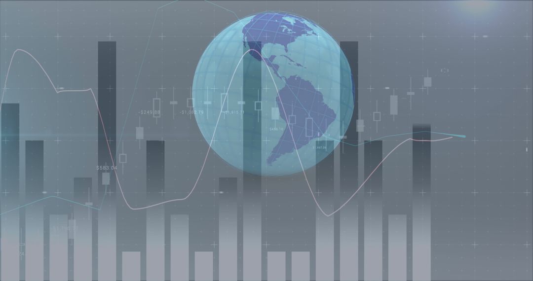 Financial Data Over Globe Representing Global Markets Innovation