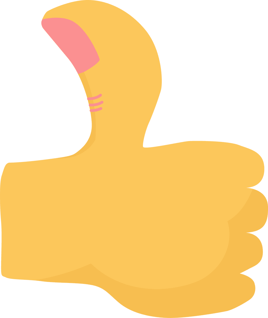 Yellow Thumbs Up Gesture Transparent Background