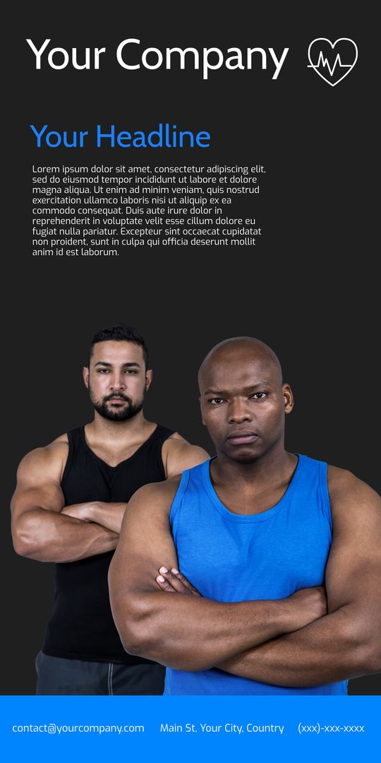 Flyer: Boost fitness with expert male trainers - perfect for gyms