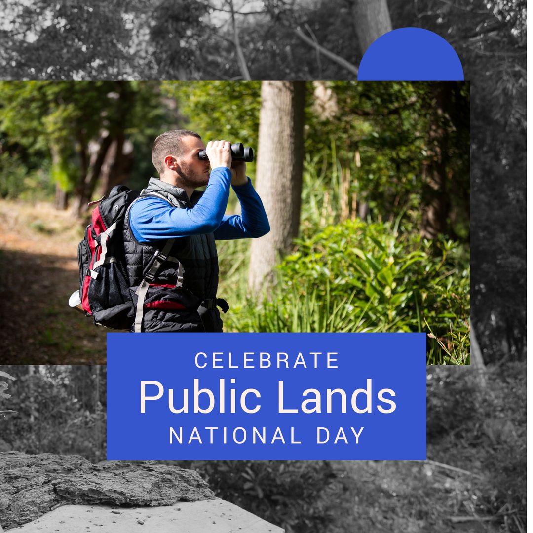 Backpacker Exploring Forest During National Public Lands Day