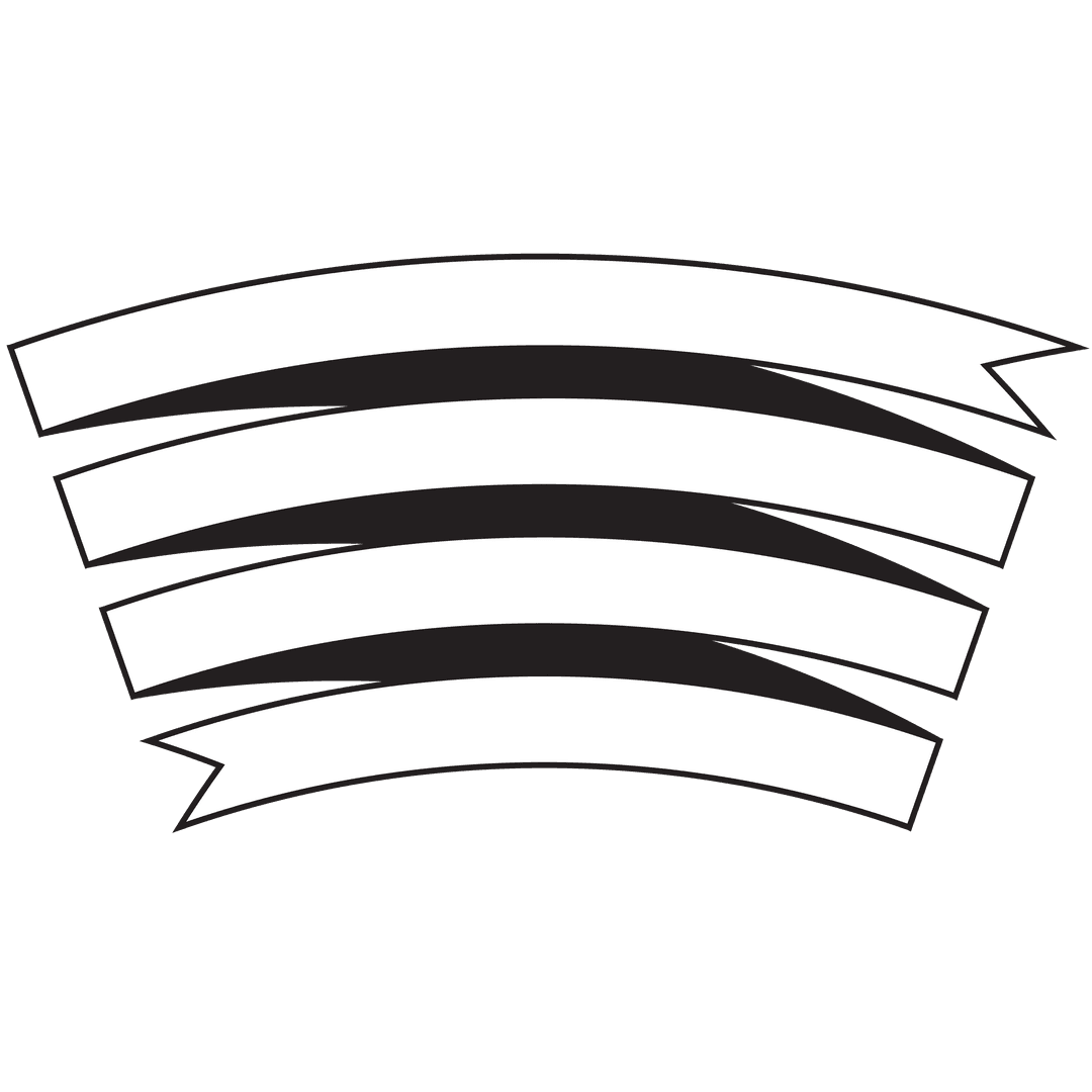 Digital White Ribbon Banners on Transparent Background