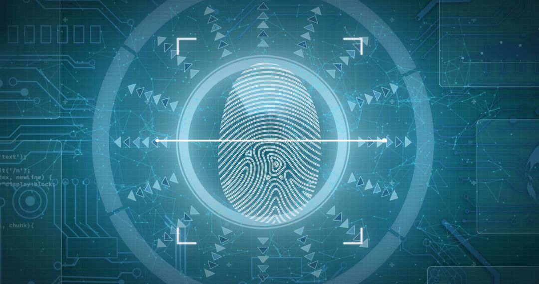 Digital Fingerprint Scanner on Futuristic Interface