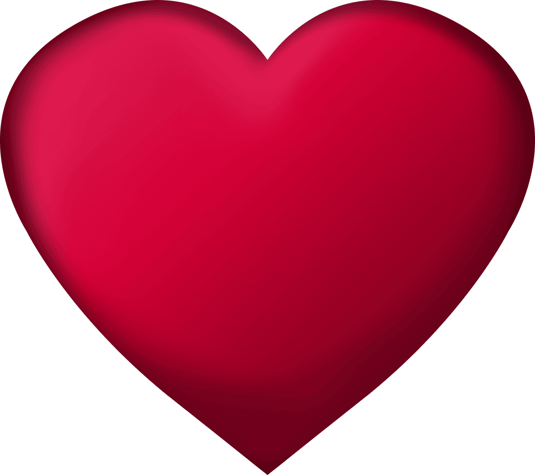 Vibrant Red Heart on Transparent Background Valentine's Icon