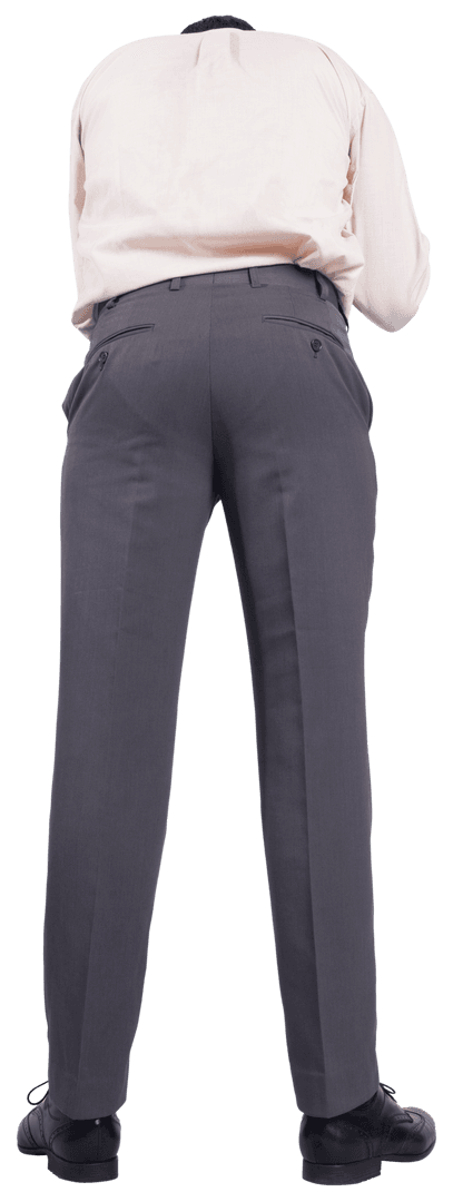 Businessman's Rear View in Formal Attire Transparent Background