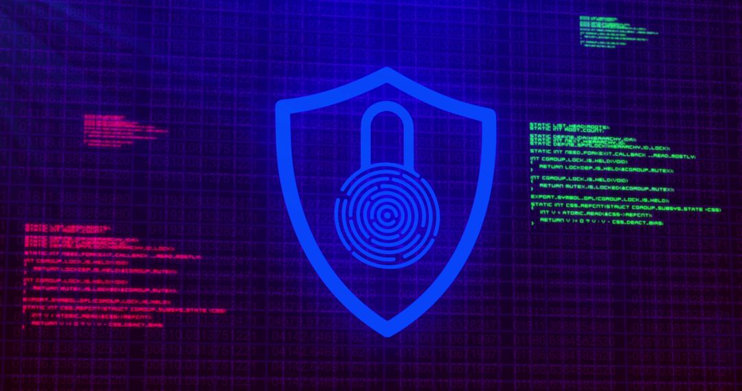 Cybersecurity Padlock Icon on Glowing Digital Interface Background