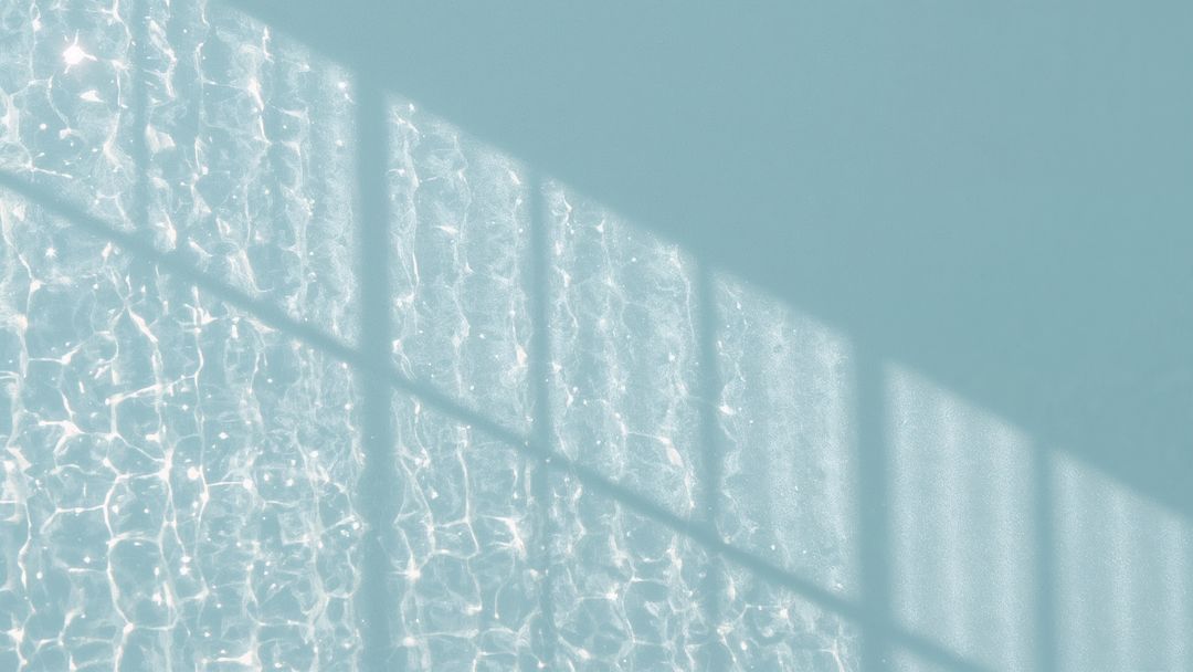Abstract Water Reflections on Teal Wall with Window Shadows