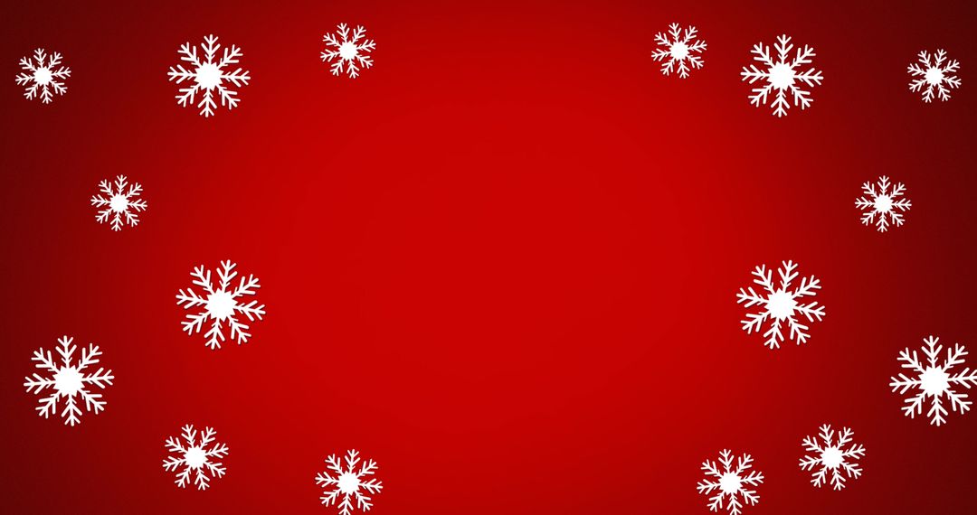 Festive Snowflakes on Red Holiday Background