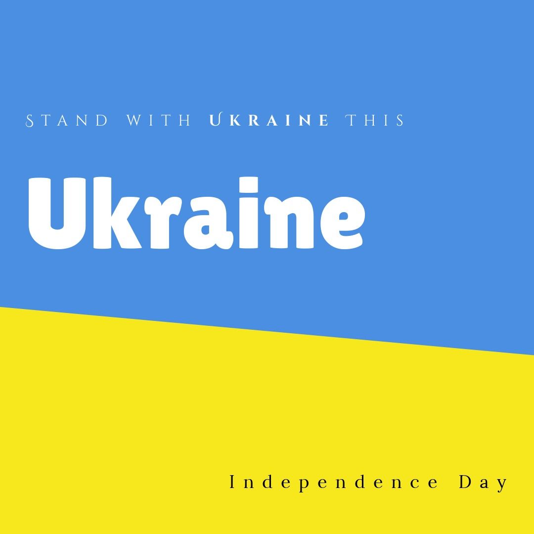 Stand with Ukraine Independence Day Graphic with National Flag Colors - Download Free Stock Templates Pikwizard.com