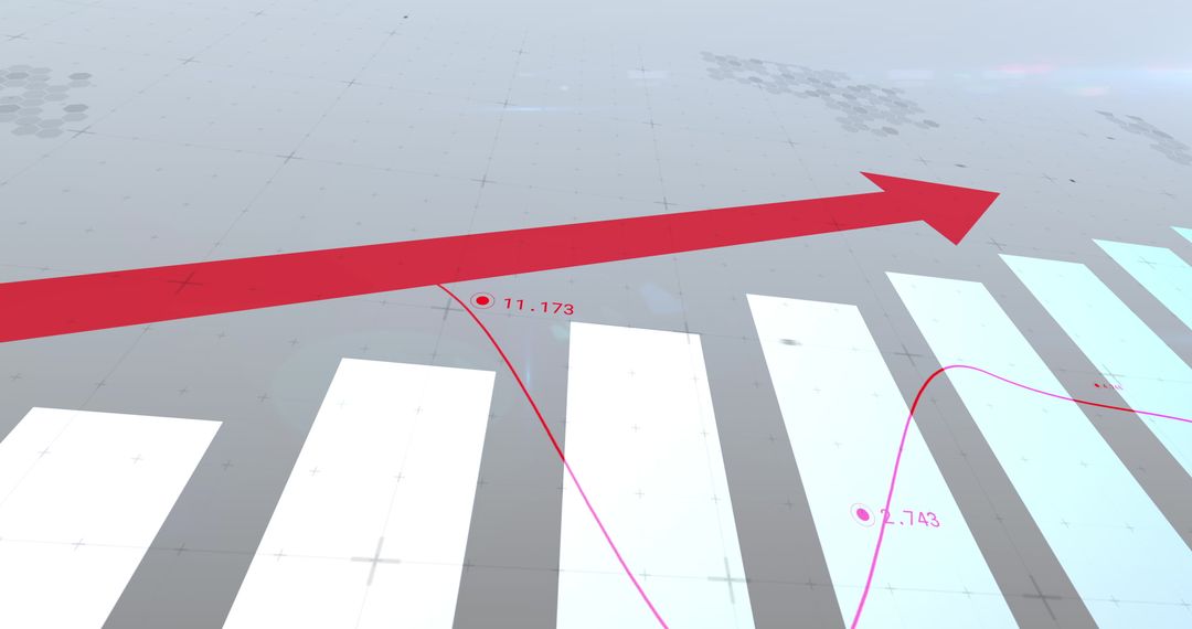 Rising Financial Data With Upward Arrow and Statistics