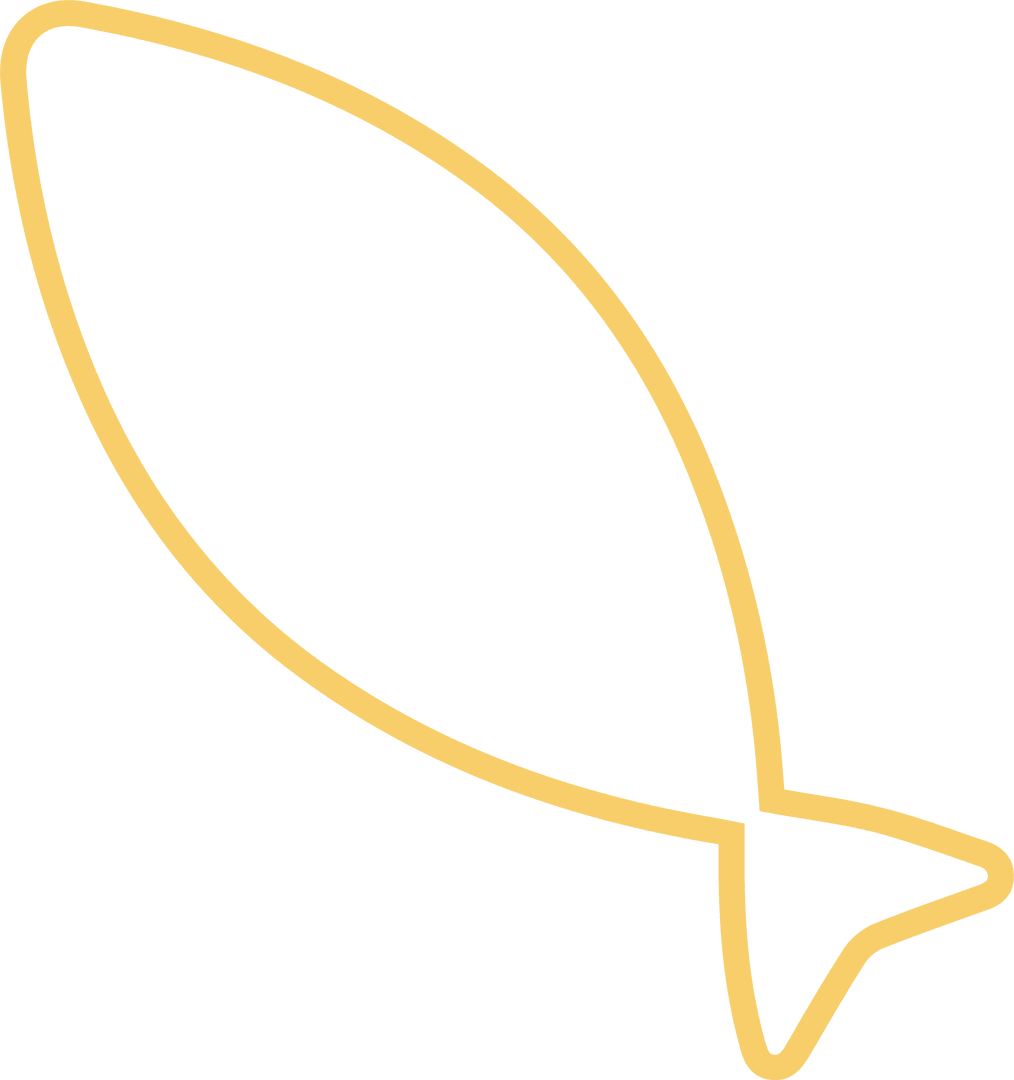 Minimalist Yellow Fish Silhouette on Transparent Background